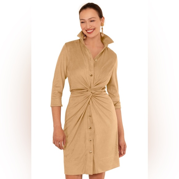 Gretchen Scott Designs Dresses & Skirts - Gretchen Scott Designs Tan Long Sleeve Dress